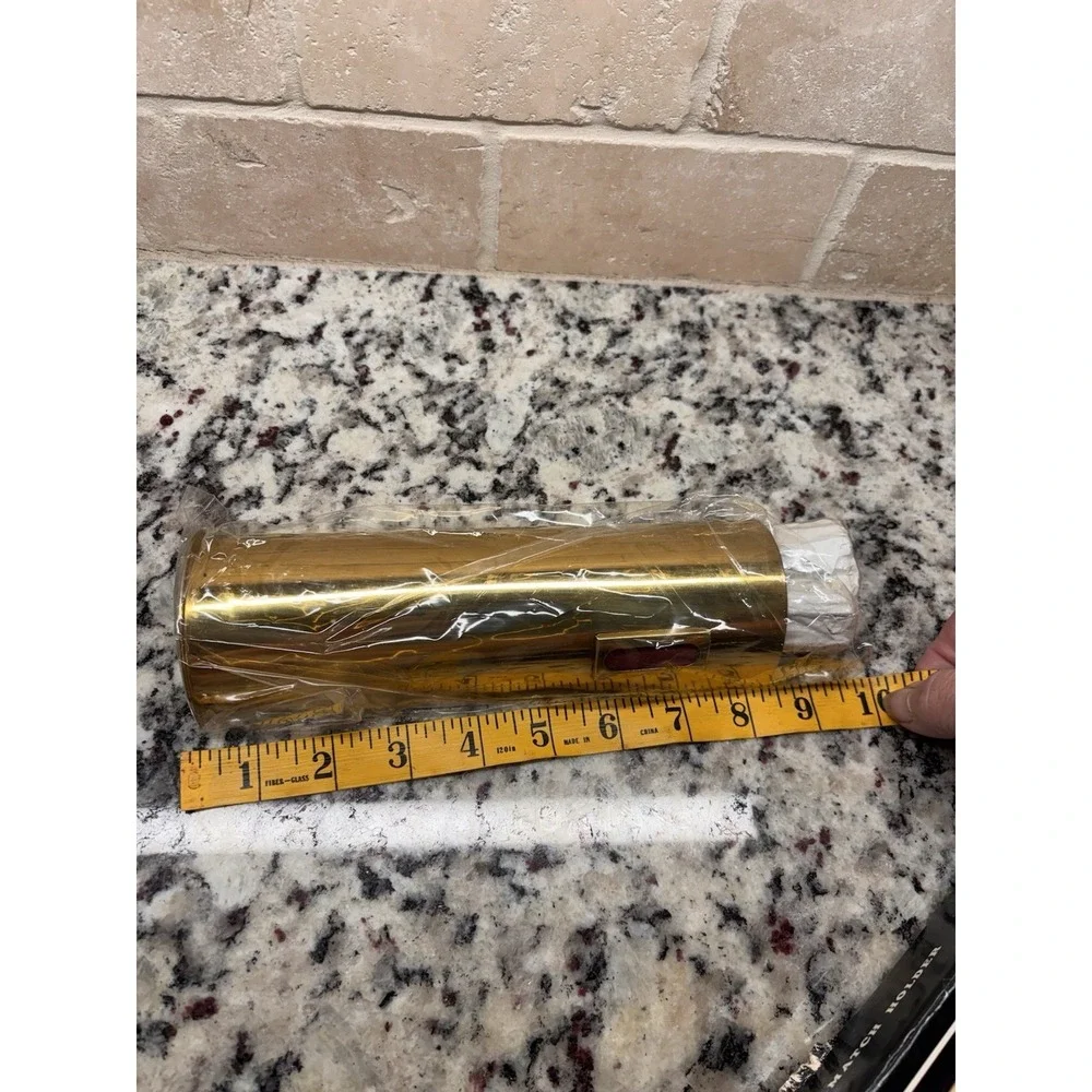 Vintage Solid Brass Fireplace Match Holder NOS New‎ In Box Taiwan